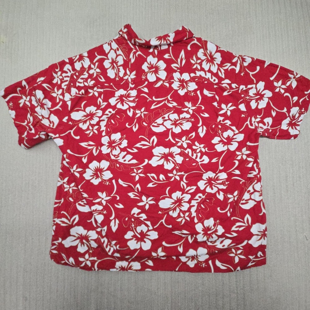 Hilo Hattie Shirt Mens 3XL Red Floral Hawaiian Short Sleeve Made Hawaii USA - Picture 9 of 10